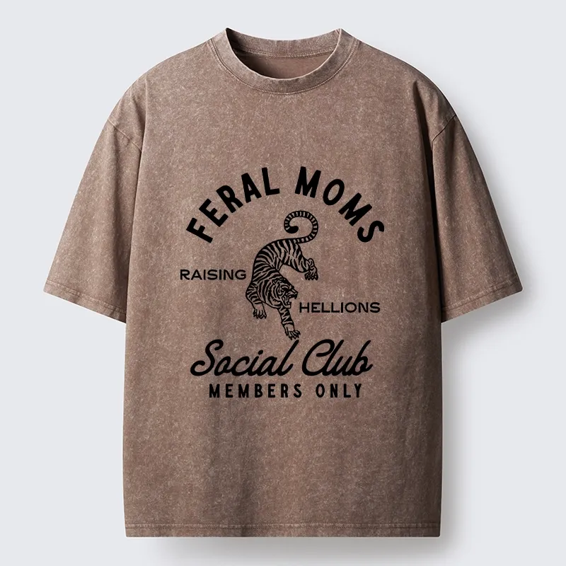 Tokyo-Tiger Tiger Feral Moms Club Washed T-Shirt