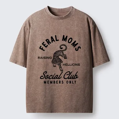 Tokyo-Tiger Tiger Feral Moms Club Washed T-Shirt