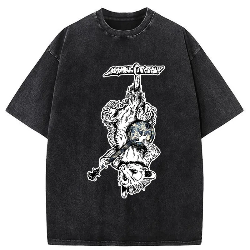 Tokyo-Tiger Possum Plays The Banjo Washed T-Shirt Sale