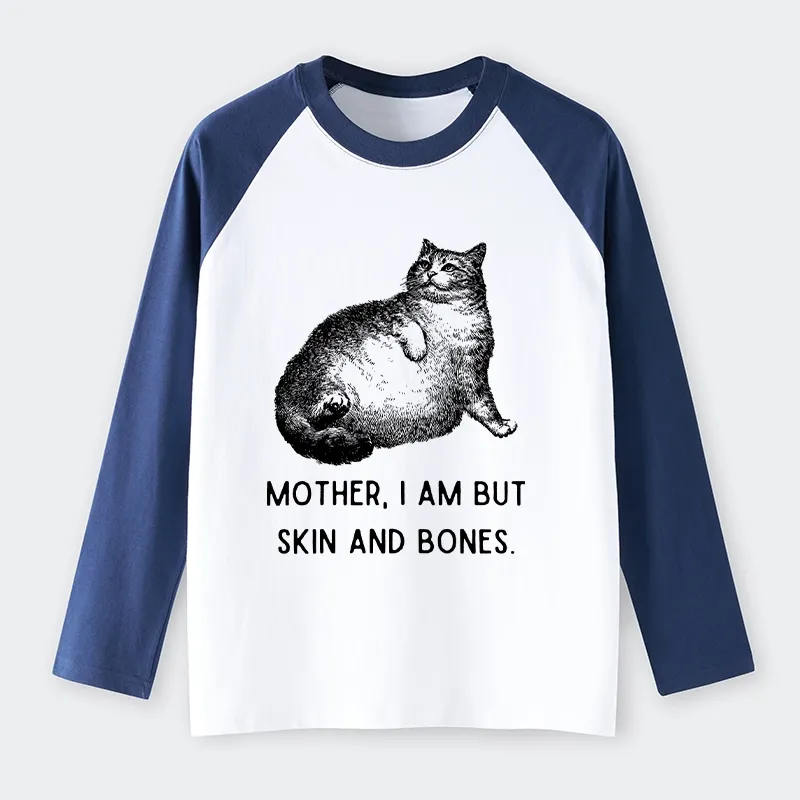 Tokyo-Tiger Skin & Bones Cat Raglan Long Sleeve T-shirt