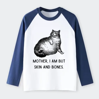 Tokyo-Tiger Skin & Bones Cat Raglan Long Sleeve T-shirt