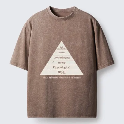 Tokyo-Tiger Funny Wifi Is Essential Meme Washed T-Shirt