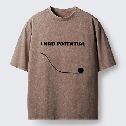 Tokyo-Tiger Funny Downward Potential Meme Washed T-Shirt