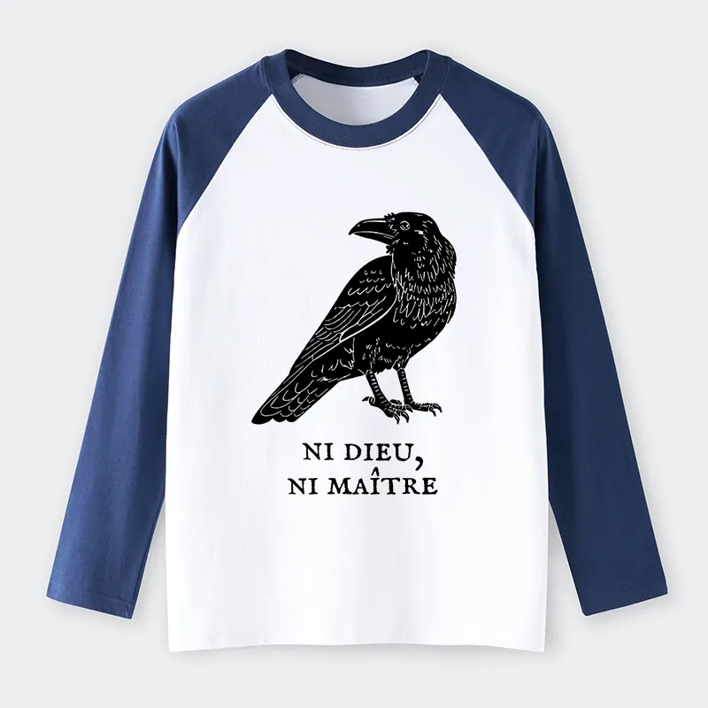 Tokyo-Tiger Crow Have A Strong Sense Of Self Raglan Long Sleeve T-shirt