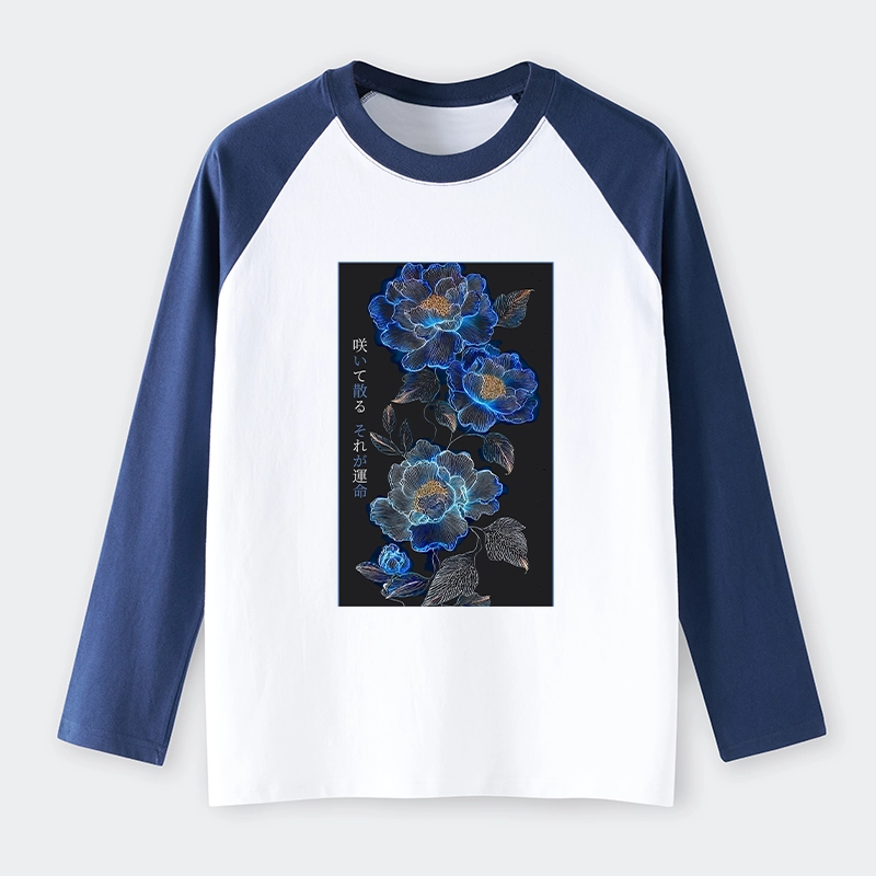 Tokyo-Tiger The Sea Of Flowers In The Darkness Raglan Long Sleeve T-shirt