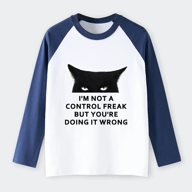 Tokyo-Tiger Control Freak Funny Raglan Long Sleeve T-shirt