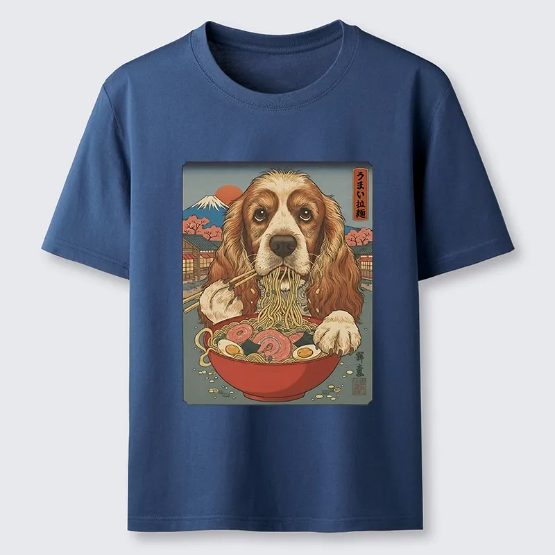 Tokyo-Tiger Dog Slurping Ramen In Japanese Style Classic T-Shirt