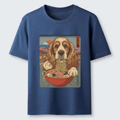 Tokyo-Tiger Dog Slurping Ramen In Japanese Style Classic T-Shirt
