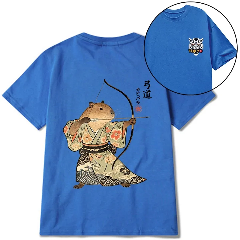 Tokyo-Tiger Capybara Archery Front Back Classic T-Shirt