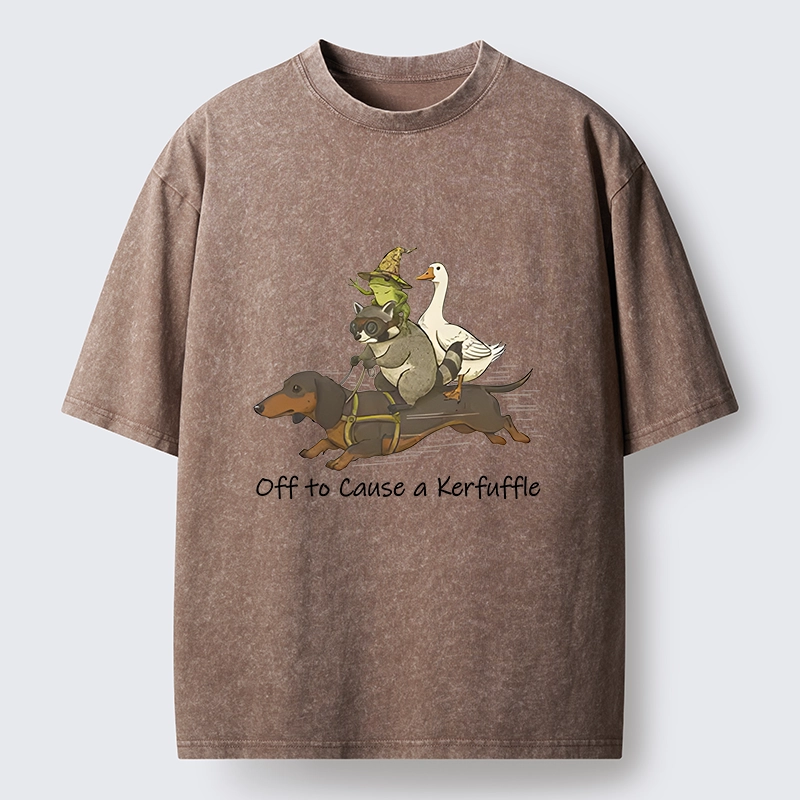 Tokyo-Tiger Silly Animal Squad Adventure Washed T-Shirt