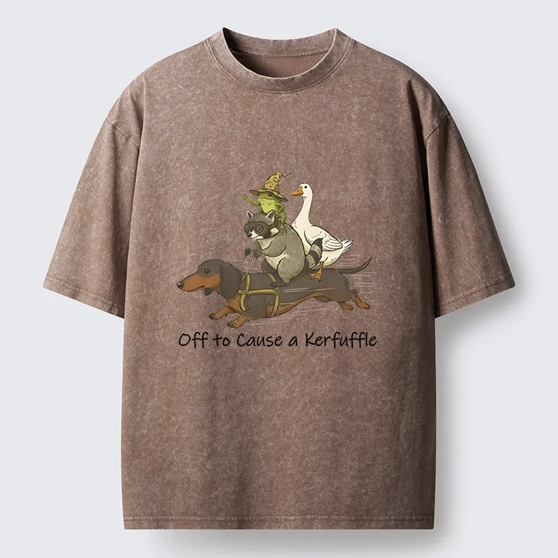 Tokyo-Tiger Silly Animal Squad Adventure Washed T-Shirt