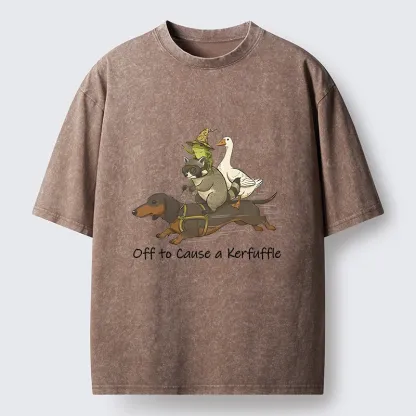 Tokyo-Tiger Silly Animal Squad Adventure Washed T-Shirt