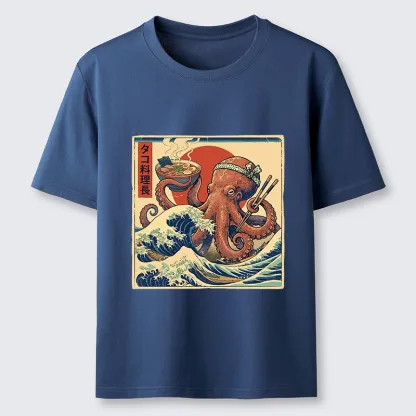 Tokyo-Tiger Ukiyo-E Octopus Ramen Master Classic T-Shirt