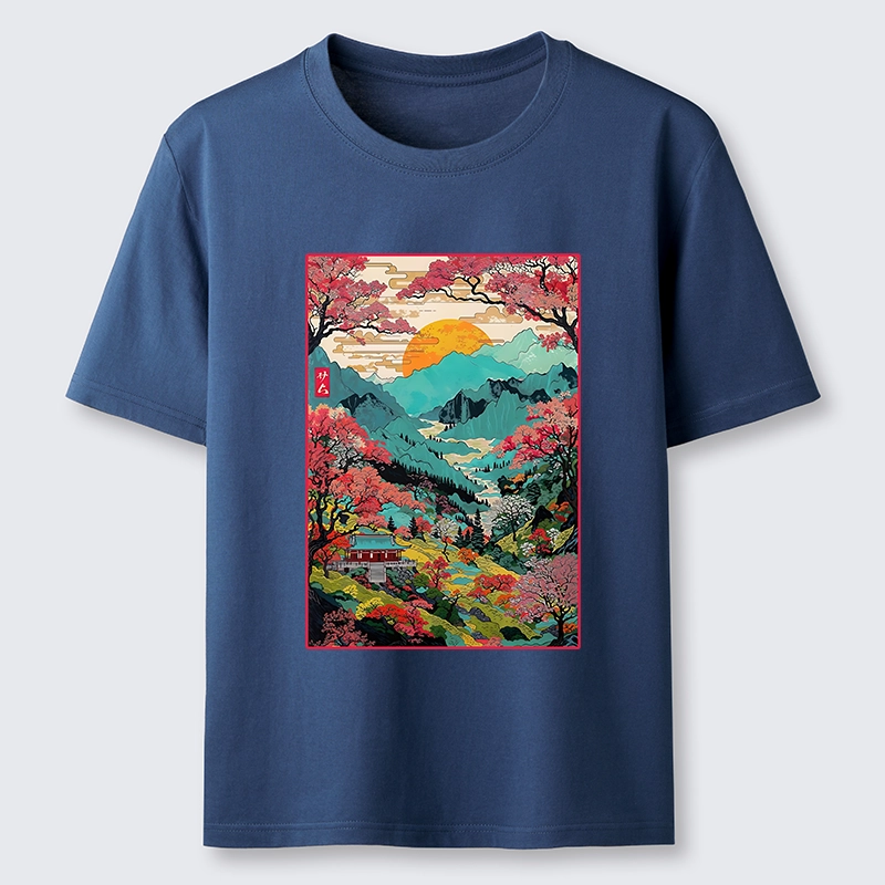 Tokyo-Tiger Golden Sun Over Serene Valley Classic T-Shirt