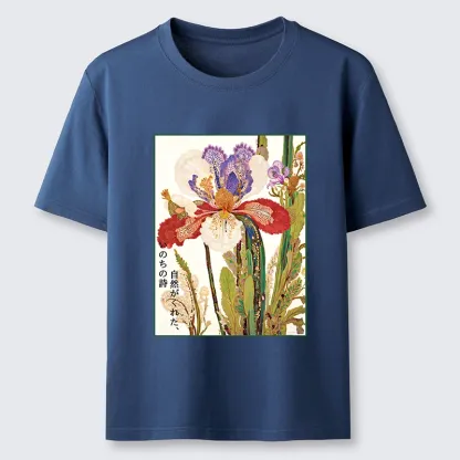 Tokyo-Tiger Vintage Japanese Flower Painting Classic T-Shirt
