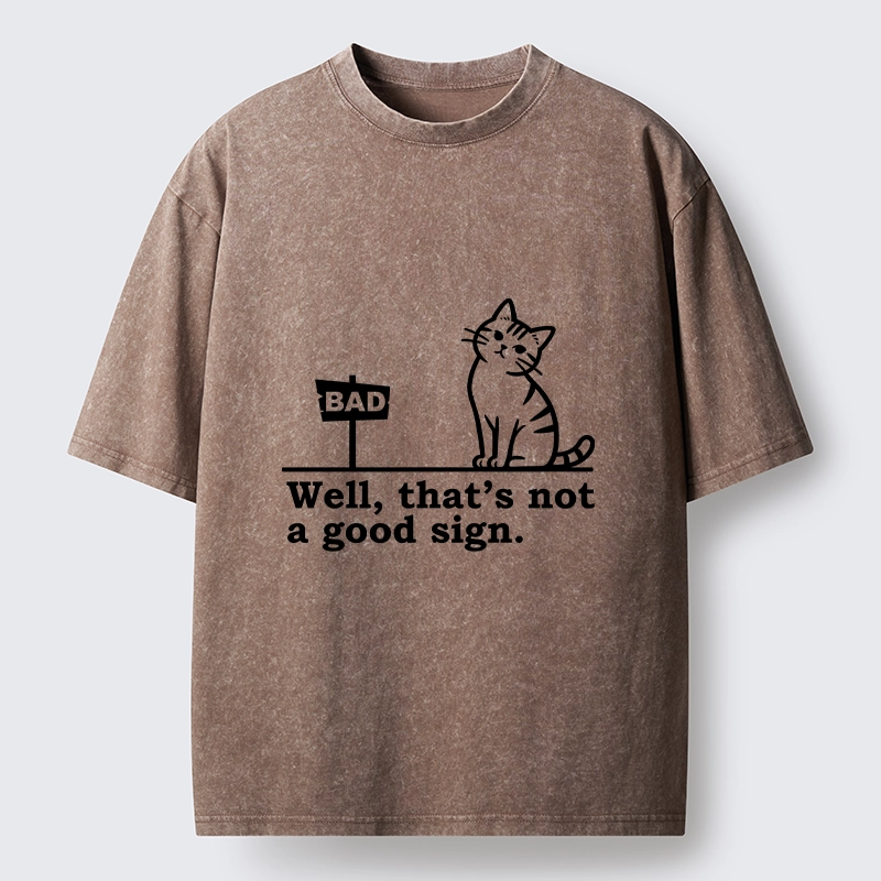Tokyo-Tiger Meme Cat With Bad Sign Washed T-Shirt