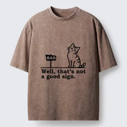 Tokyo-Tiger Meme Cat With Bad Sign Washed T-Shirt