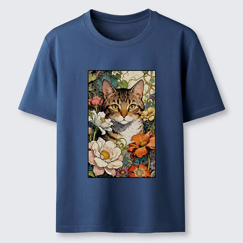 Tokyo-Tiger A Cat Hidden In Flowers Classic T-Shirt