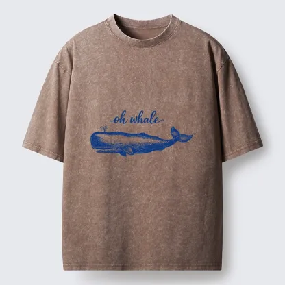 Tokyo-Tiger Oh Whale I Dont Care Washed T-Shirt