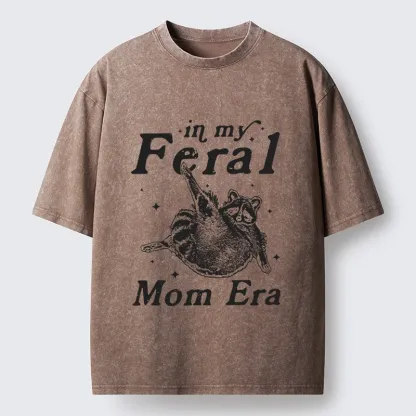 Tokyo-Tiger Feral Mom Raccoon Meme Art Washed T-Shirt