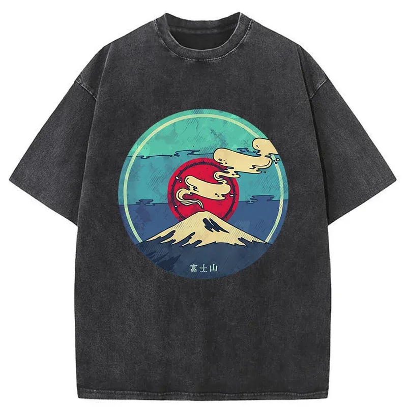 Tokyo-Tiger Fujisan Records Washed T-Shirt