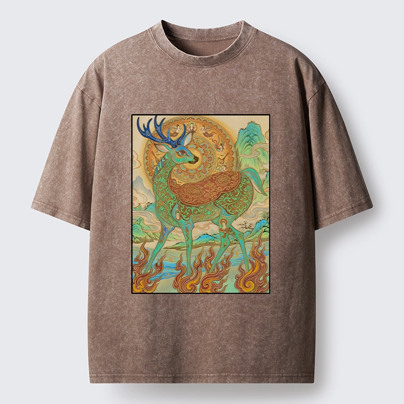 Tokyo-Tiger Mythical Nine Colored Deer Washed T-Shirt