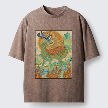 Tokyo-Tiger Mythical Nine Colored Deer Washed T-Shirt