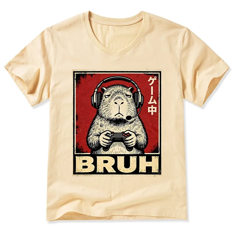 Tokyo-Tiger Funny Capybara Playing Games V-Neck Classic T-Shirt