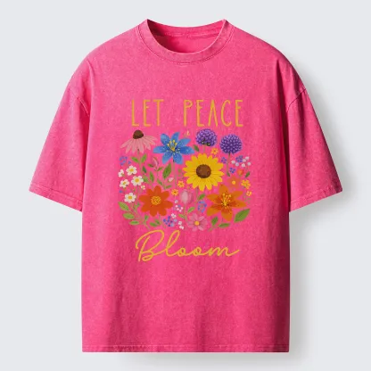 Tokyo-Tiger Let Peace Bloom Washed T-Shirt