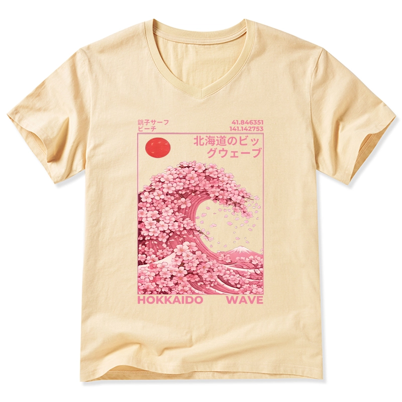 Tokyo-Tiger Sakura Wave V-Neck Classic T-Shirt