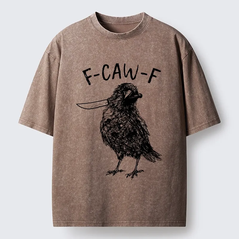 Tokyo-Tiger Angry Crow With A Knife Meme Washed T-Shirt