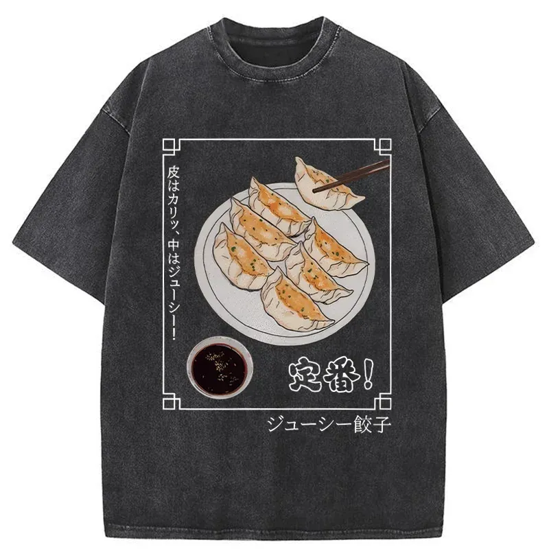 Tokyo-Tiger Japanese Style Dumplings Washed T-Shirt