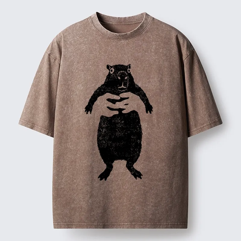 Tokyo-Tiger Cray Capy Capybara Meme Washed T-Shirt Sale