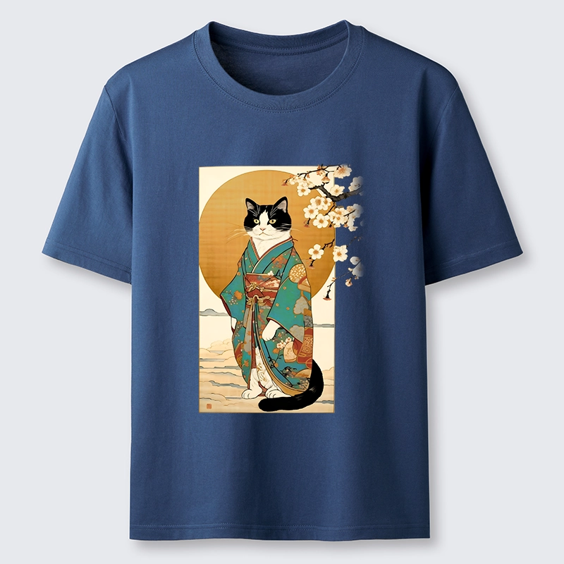 Tokyo-Tiger Elegant Cat In Traditional Kimono Classic T-Shirt