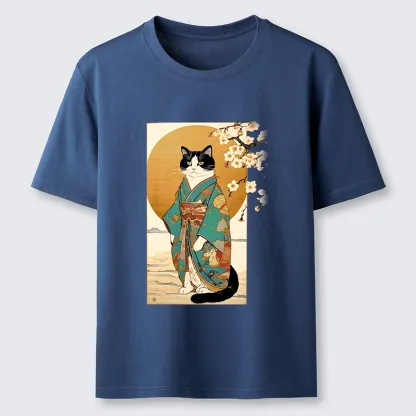 Tokyo-Tiger Elegant Cat In Traditional Kimono Classic T-Shirt