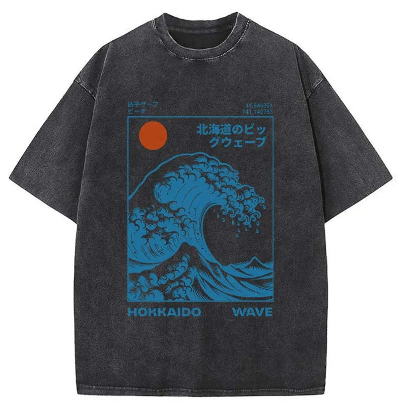 Tokyo-Tiger Hokkaido Wave Japan Washed T-Shirt