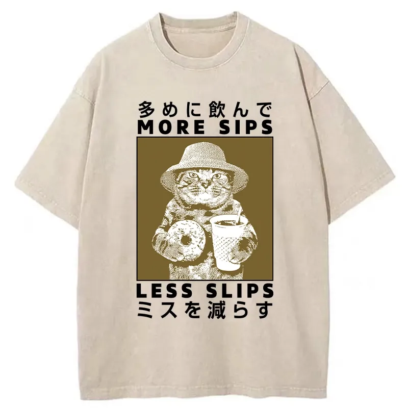 Tokyo-Tiger More Sips Less Slips Washed T-Shirt