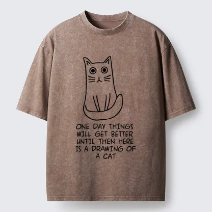 Tokyo-Tiger Cat Meme To Cheer You Up Washed T-Shirt
