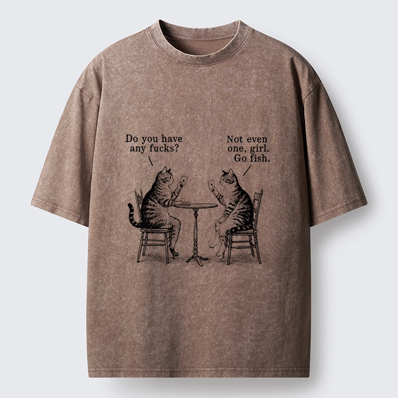 Tokyo-Tiger Cat Poker Night Washed T-Shirt