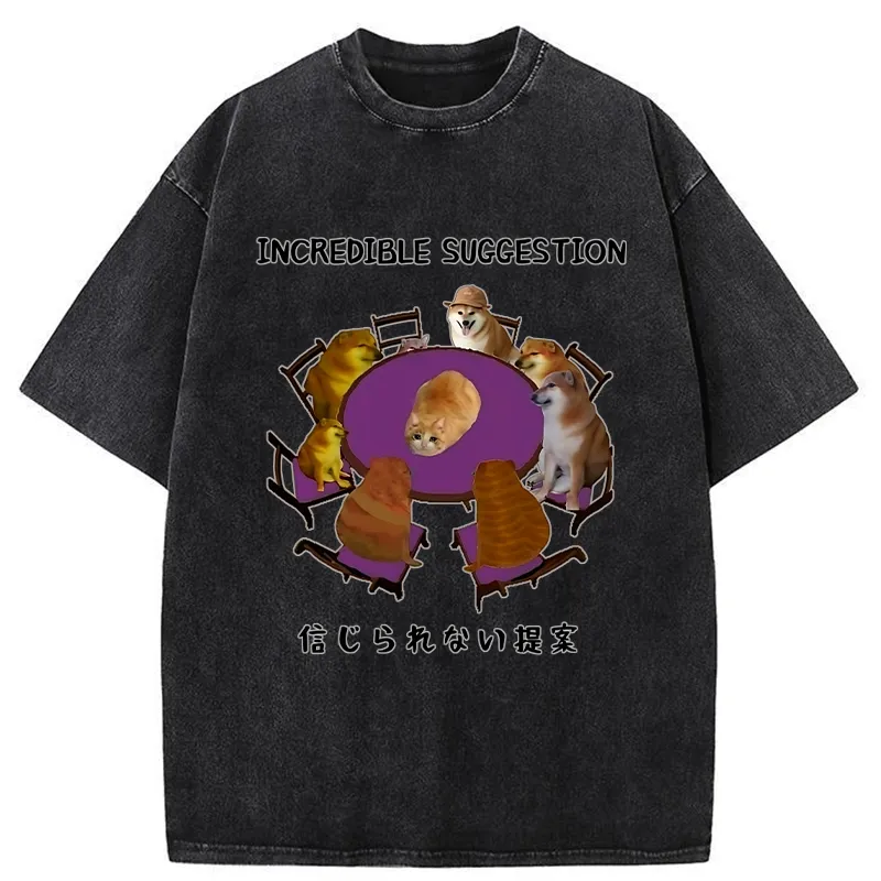 Tokyo-Tiger Funny Incredible Suggestion Washed T-Shirt