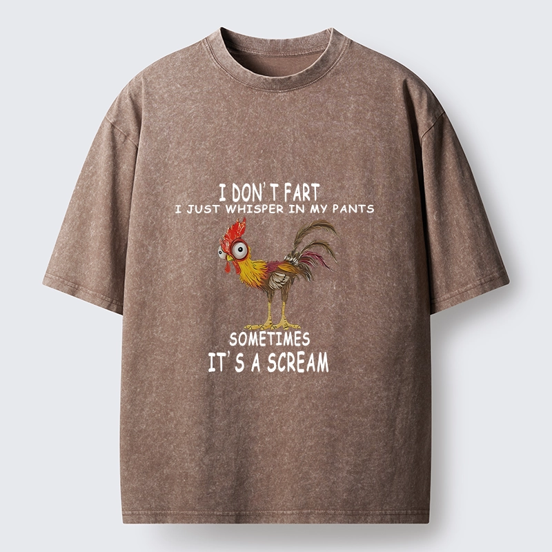Tokyo-Tiger Funny Rooster Fart Meme Washed T-Shirt