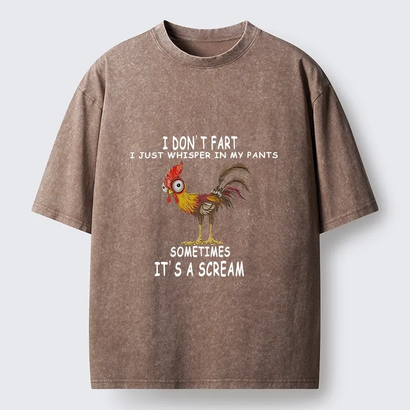 Tokyo-Tiger Funny Rooster Fart Meme Washed T-Shirt
