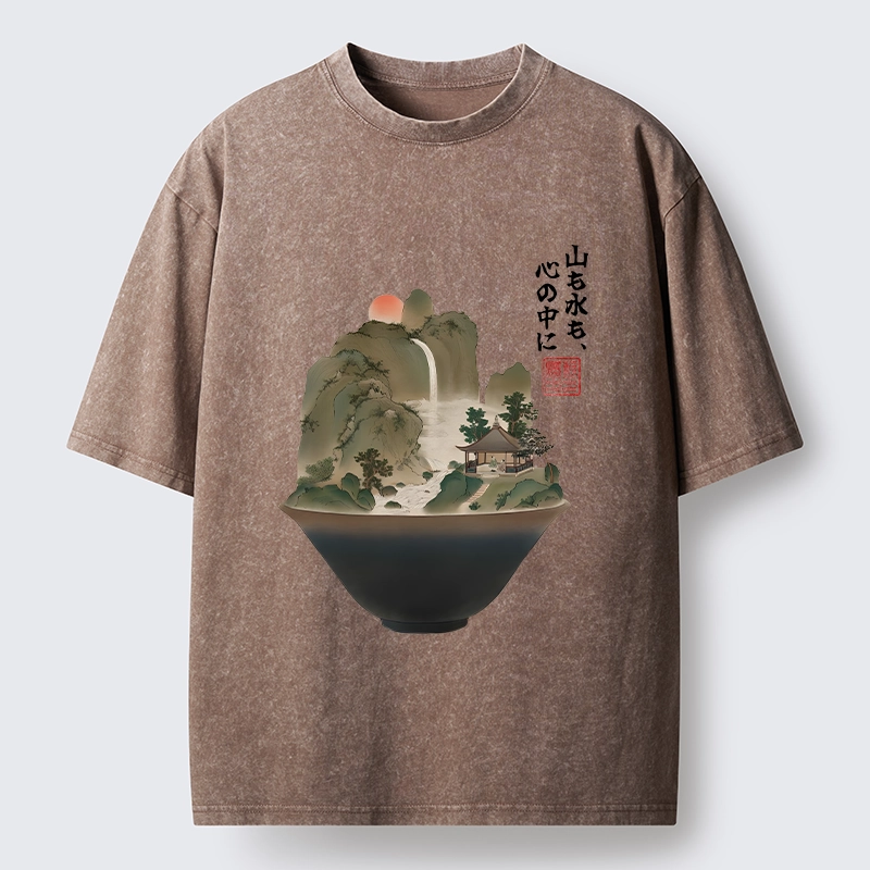 Tokyo-Tiger Bowl Of Zen Art Washed T-Shirt