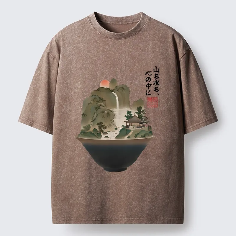 Tokyo-Tiger Bowl Of Zen Art Washed T-Shirt