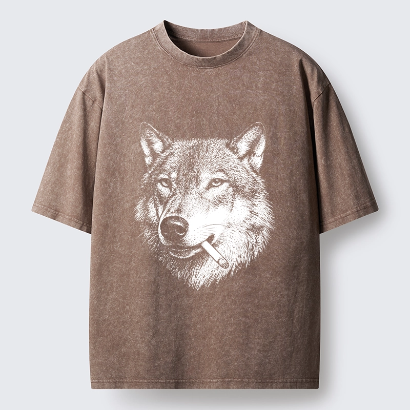Tokyo-Tiger Cool Wolf Meme Bad Decisions Pending Washed T-Shirt