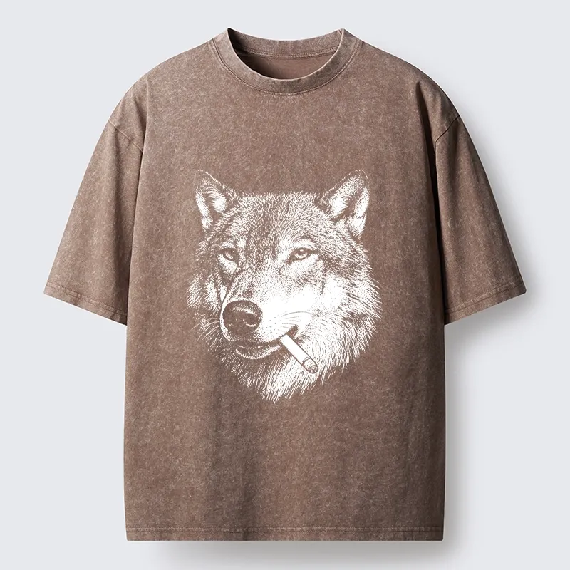 Tokyo-Tiger Cool Wolf Meme Bad Decisions Pending Washed T-Shirt