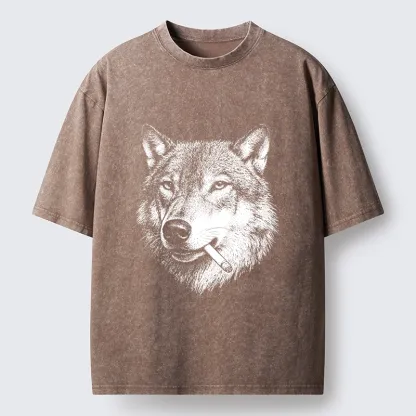 Tokyo-Tiger Cool Wolf Meme Bad Decisions Pending Washed T-Shirt