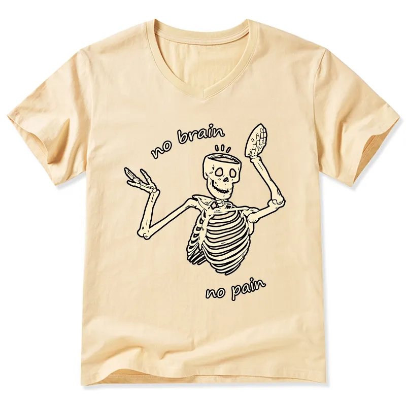 Tokyo-Tiger Skeletons Feel No Pain V-Neck Classic T-Shirt