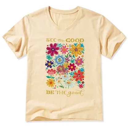 Tokyo-Tiger Flower：See The Good Be The Good V-Neck Classic T-Shirt