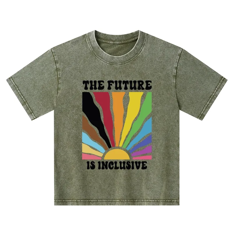 Tokyo-Tiger Pride Future Is Inclusive Kids Washed T-Shirt